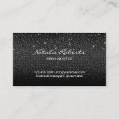 3Dモダンレッドリップシルバーグリッターメイクアップアーティスト 名刺 (裏面)