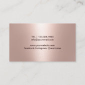 3Dモダン美しいサロンロゴ美容師バラ金ゴールド 名刺 (裏面)