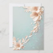 3dモダン赤面フローラ結婚 招待状 (裏面)