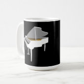 3Dモデル: 白いグランドピアノ: コーヒーマグカップ (正面左)