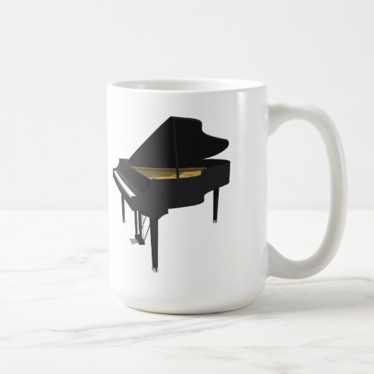 3Dモデル: 黒いグランドピアノ: コーヒーマグカップ (右)