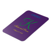 3Dモノグラム紫のモーブ書道 マグネット (左側)