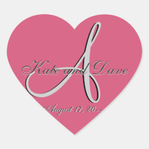 3Dモノグラム結婚式の引き出物V ハートシール
