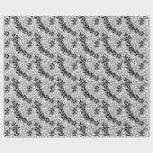 3Dヤドリギのパターン(葉の輪郭あり) ラッピングペーパー (フラット)