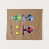 3Dユニークエイリアン顔デザイン タペストリー (正面(横))