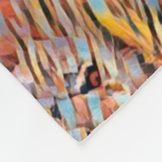 3Dライオン光学錯覚幾何曼荼羅 フリースブランケット (角)