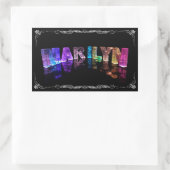 3Dライトでマリリンという名前(写真) 長方形シール (バッグ)