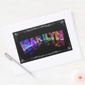 3Dライトでマリリンという名前(写真) 長方形シール (封筒)