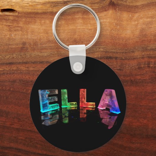 3Dライトのエラという名前（写真） キーホルダー (正面)