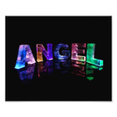 3Dライトのエンジェルという名前 フォトプリント (正面)