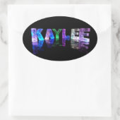 3Dライトのカユリーという名前(写真) 楕円形シール (バッグ)