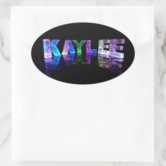 3Dライトのカユリーという名前(写真) 楕円形シール (バッグ)