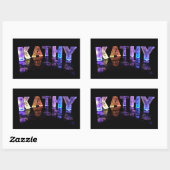 3Dライトのキャシーという名前(写真) 長方形シール (シート)