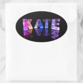 3Dライトのケイトの名前（写真） 楕円形シール (バッグ)