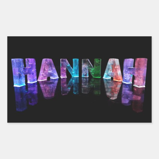 3Dライトのハンナという名前(写真) 長方形シール (正面)