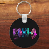3Dライトのポーラという名前（写真） キーホルダー (正面)