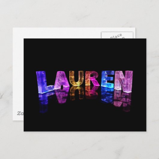 3Dライトのローレンの名前（写真） ポストカード (正面/裏面)