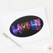3Dライトのローレンの名前(写真) 楕円形シール (封筒)