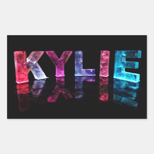 3Dライトの名前Kylie (写真) 長方形シール (正面)