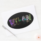 3DライトのDylanという名前(写真) 楕円形シール (封筒)