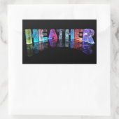 3DライトのHeatherという名前(写真) 長方形シール (バッグ)
