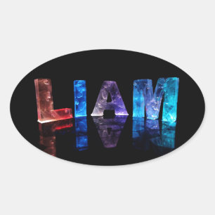 3DライトのLiamという名前(写真) 楕円形シール
