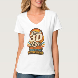 3Dライフ レトロなインスピレーション デザイン Tシャツ