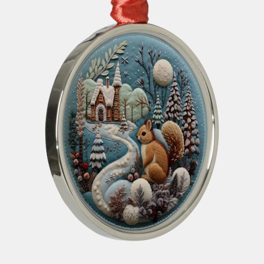 3Dリスの森のチャストマス動物 メタルオーナメント (右)