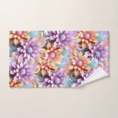 3Dルッキングカラフル花 バスタオルセット (ハンドタオル)