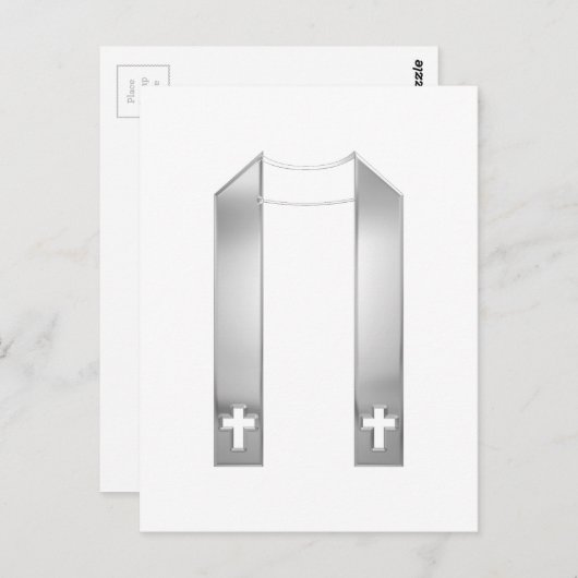 3Dルックシルバープリーストのストール ポストカード (正面/裏面)