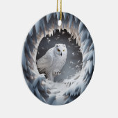 3Dルックスノウクロウバードカントリークリスマスホリデー セラミックオーナメント (右)