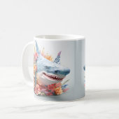3Dルージングプリントシャーク海 コーヒーマグカップ (正面左)