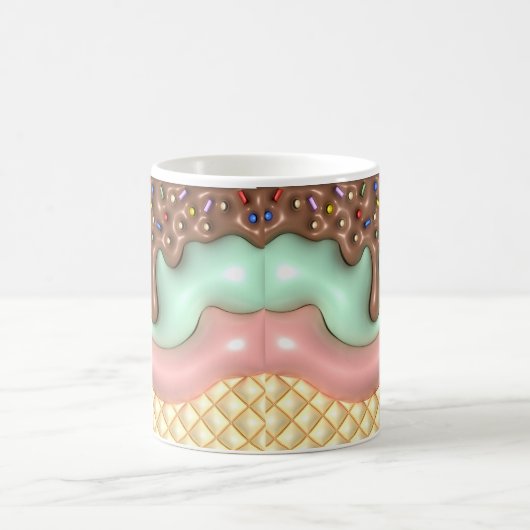 3Dルージングプリント滴下アイスクリーム コーヒーマグカップ (中央)