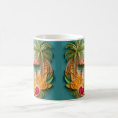 3Dルージングプリント熱帯ビーチ コーヒーマグカップ (中央)