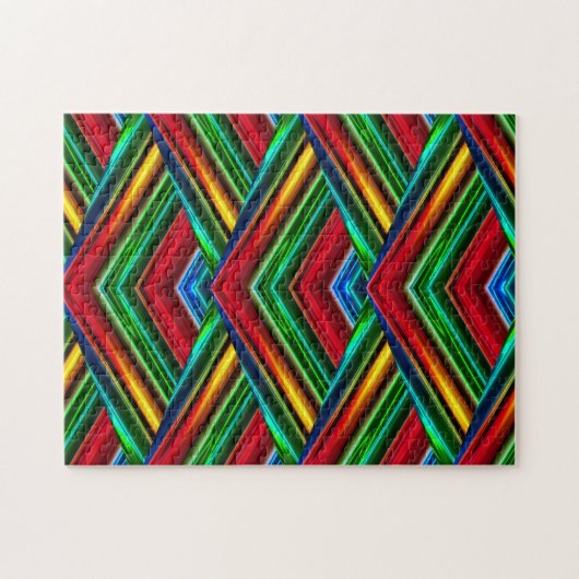 3Dレインボーダイヤモンド |透視カラフル図 ジグソーパズル (横)