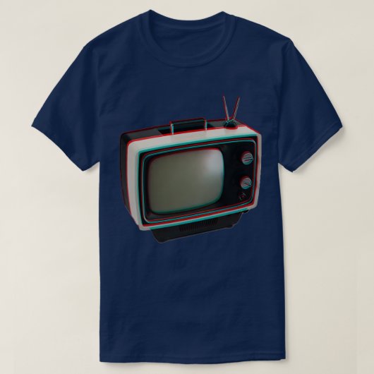 3Dレトロテレビ1 Tシャツ (デザイン正面)