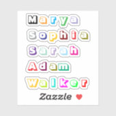 3Dレトロ名，カスタムスタイリッシュカラフルシール シール (シート)