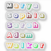 3Dレトロ名，カスタムスタイリッシュカラフルシール シール (正面)