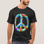 3Dレトロ・ピースシンボルTシャツ Tシャツ (正面)