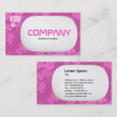 3Dロゼンジ – 花 – ピンク 名刺 (正面/裏面)