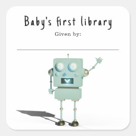 3Dロボット - 赤ちゃんの最初の図書館 スクエアシール