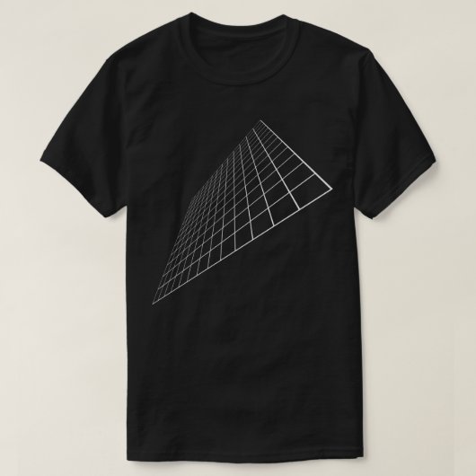 3Dワイヤフレームのチェス盤 Tシャツ (デザイン正面)