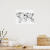 3Dワールドマップ、コンピュータで生成されたイメージ ポスター (キッチン)