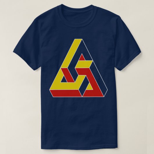 3D不可能な三角形オブジェクト Tシャツ (デザイン正面)