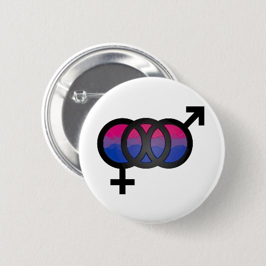 3D両性体の記号 缶バッジ (正面&裏面)
