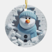 3D予測できなバック歯雪だるま セラミックオーナメント (正面)