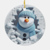 3D予測できなバック歯雪だるま セラミックオーナメント (裏面)