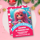 3D人魚の海の誕生日 招待状