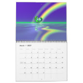 3D休日と季節のシーン カレンダー (3月 2027)