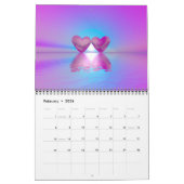 3D休日と季節のシーン カレンダー (2月 2026)